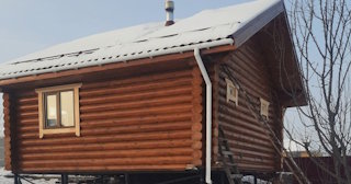 Баня из оцилиндрованного бревна под ключ в Добрянке - от 136266 рублей